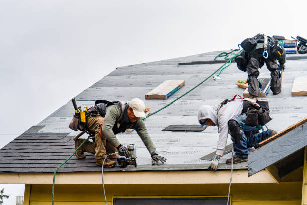 Professional Gutter Installation technician working in Tahoma, CA